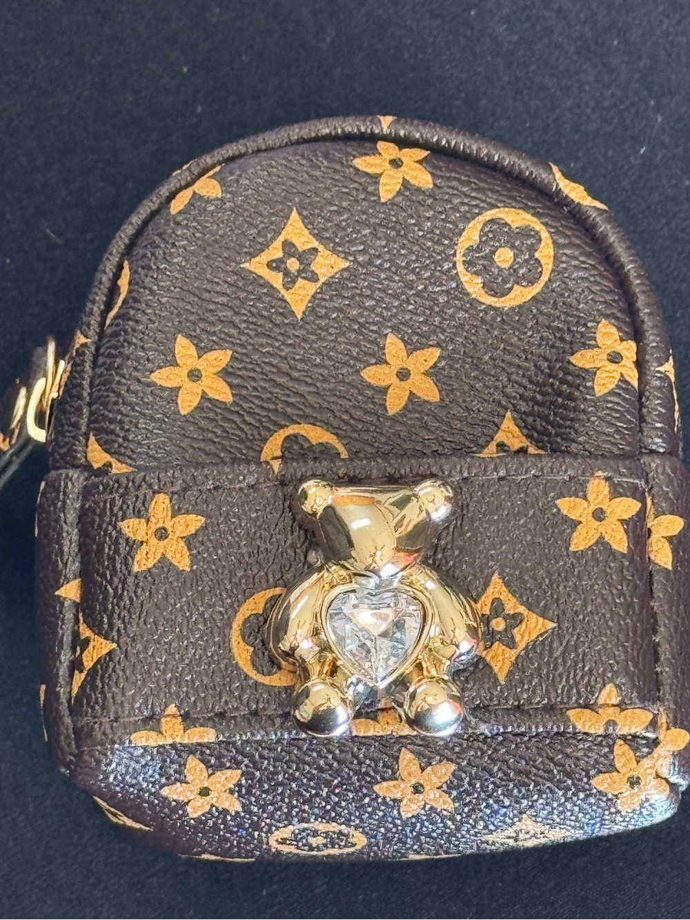 NWT Yolanda Mini Backpack Keychain Bag charm Coin Purse Wallet Dark Brown